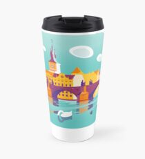 Prague and swans Travel Mug
