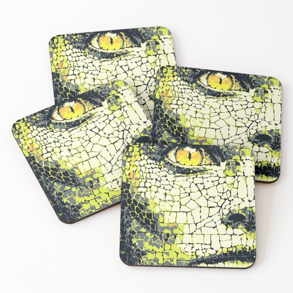 Item preview, Ancient mosaic depicting a close-up of a mysterious reptilian's face. designed and sold by Piotrek0001.