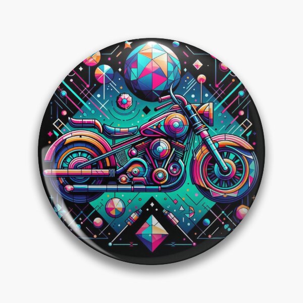 Item preview, Colorful geometric decorative mystic fantastic motorcycle  designed and sold by Dogandesighn.