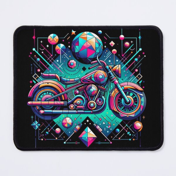 Item preview, Colorful geometric decorative mystic fantastic motorcycle  designed and sold by Dogandesighn.