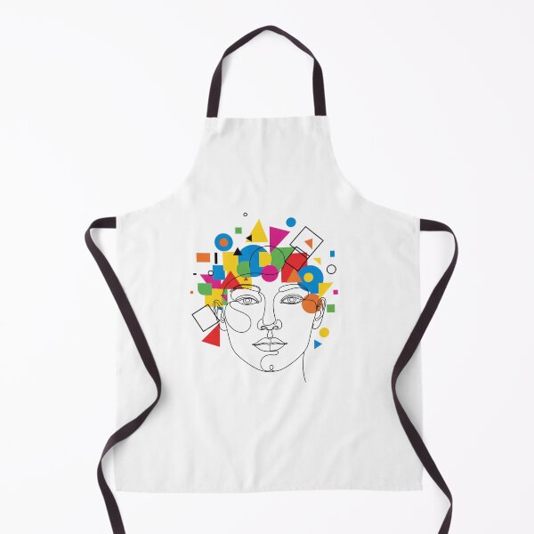 Item preview, Human face line art with colorful geometric shapes designed and sold by StylHive.