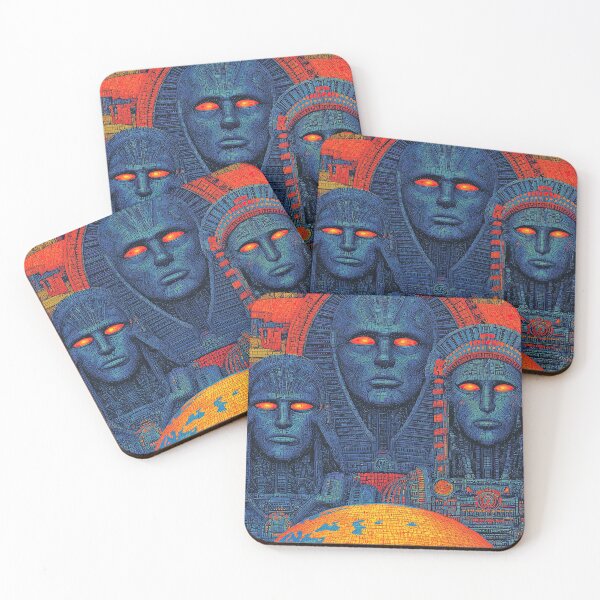 Item preview, Three blue cosmic rulers watching over the Earth from above. designed and sold by Piotrek0001.