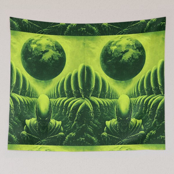 Item preview, An endless army of green aliens is staring at you. designed and sold by Piotrek0001.