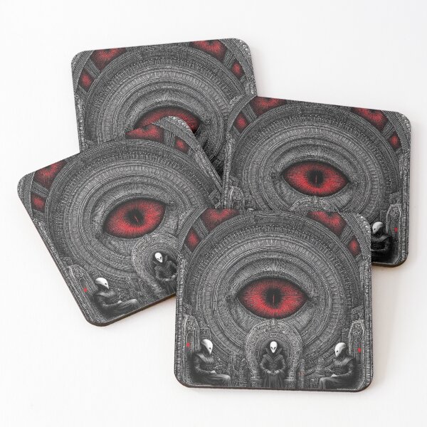 Item preview, A great red eye inside a mechanical alien temple. designed and sold by Piotrek0001.