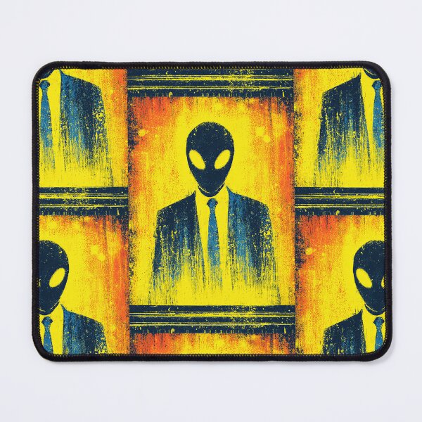 Item preview, A mysterious alien figure in a suit on yellow background. designed and sold by Piotrek0001.