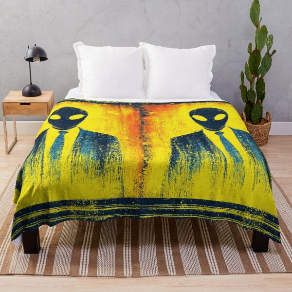 Item preview, A mysterious alien figure in a suit on yellow background. designed and sold by Piotrek0001.