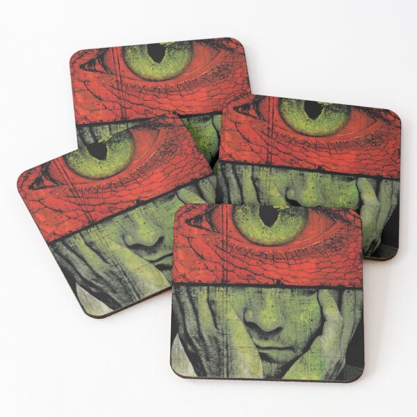 Item preview, A man in distress under a great reptilian eye designed and sold by Piotrek0001.