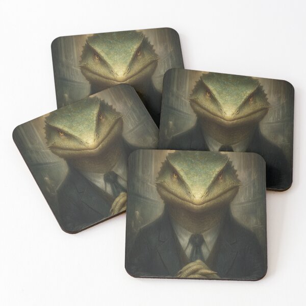 Item preview, A lizard in a suit posing for an official portrait. designed and sold by Piotrek0001.