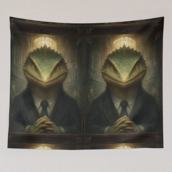 Item preview, A lizard in a suit posing for an official portrait. designed and sold by Piotrek0001.