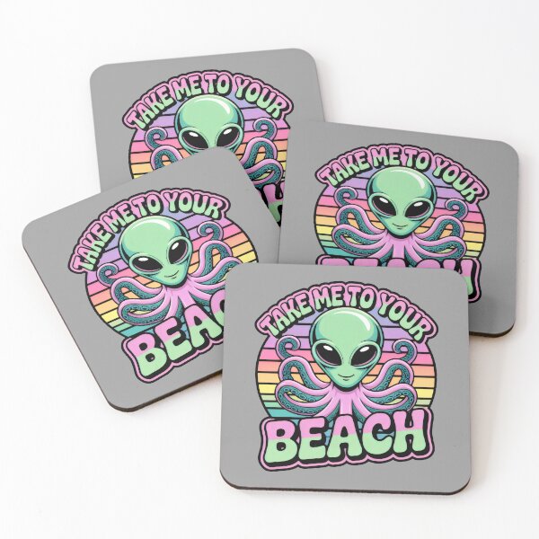 Item preview, Colorful Alien-Octopus Mashup with Sunset Stripes designed and sold by SplashTastic.