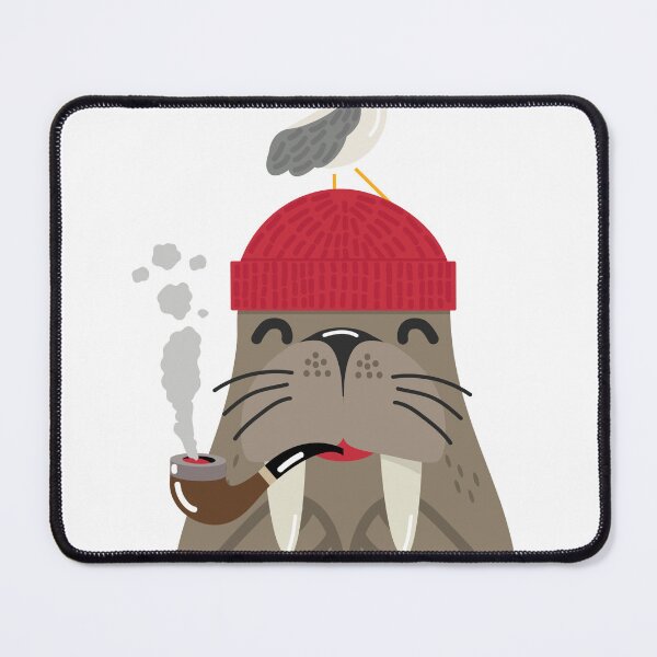 Item preview, Maritime Walrus with Seagull – “Löppt!” Cartoon Design designed and sold by Fies-und-Fein.