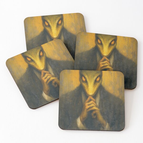 Item preview, portrait of a pensive lizard in a dark suit. designed and sold by Piotrek0001.