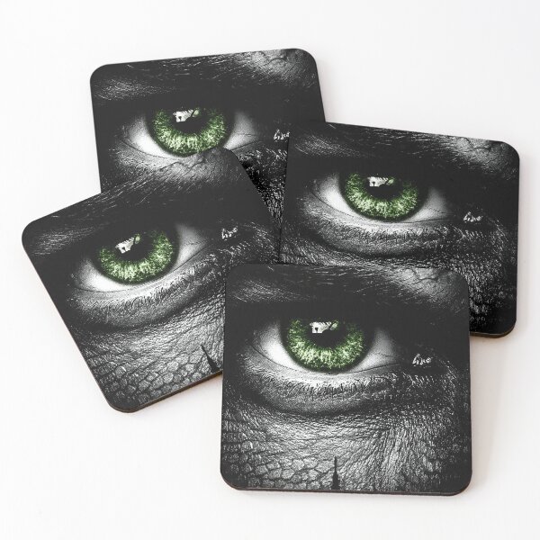 Item preview, A close-up of a piercing green eye of a reptile. designed and sold by Piotrek0001.