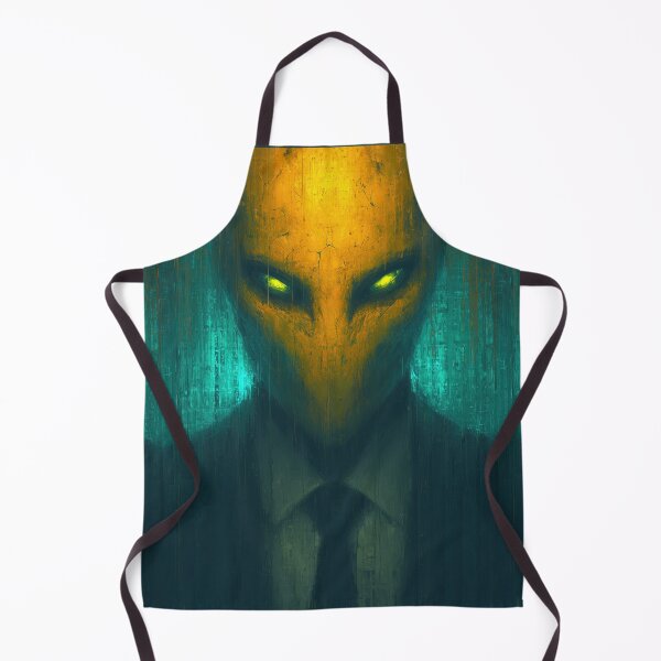 Item preview, Alien in a suit with glowing eyes on rainy background. designed and sold by Piotrek0001.
