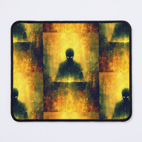 Item preview, Alien silhouette with book on a fiery abstract orange background. designed and sold by Piotrek0001.