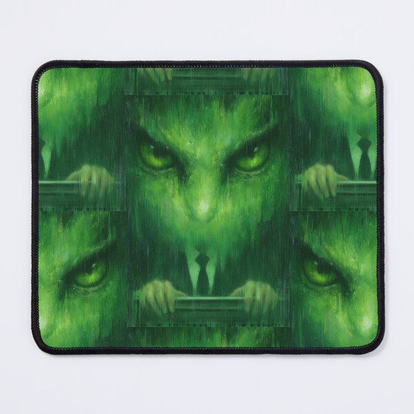 Item preview, Abstract painting of a green face in a suit. designed and sold by Piotrek0001.