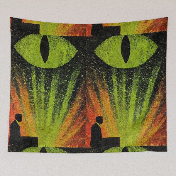Item preview, A man in a suit bathed in reptile's eye light. designed and sold by Piotrek0001.