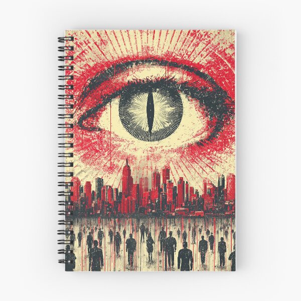 Item preview, Big brother's eye watches the crowd in a dystopian city. designed and sold by Piotrek0001.