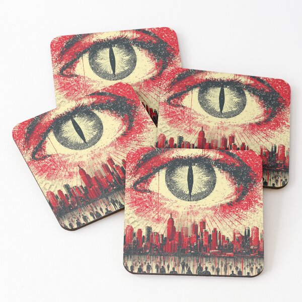 Item preview, Big brother's eye watches the crowd in a dystopian city. designed and sold by Piotrek0001.
