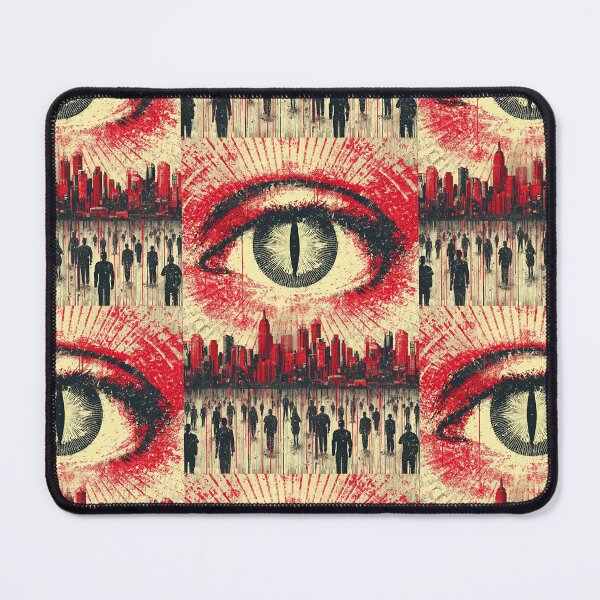Item preview, Big brother's eye watches the crowd in a dystopian city. designed and sold by Piotrek0001.