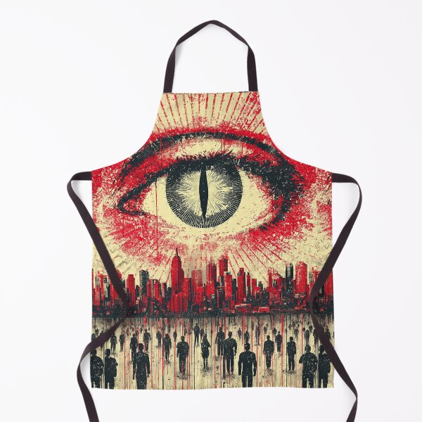 Item preview, Big brother's eye watches the crowd in a dystopian city. designed and sold by Piotrek0001.