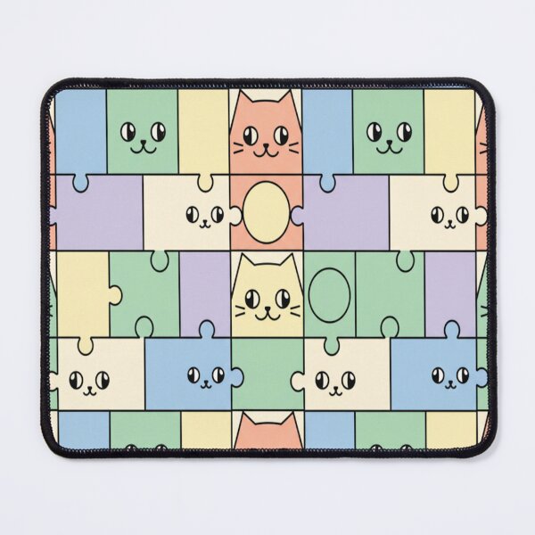 Item preview, Puzzle Piece Cat Pattern Cute Pastel Geometric Kitty Design designed and sold by Neko-Doodle-co.