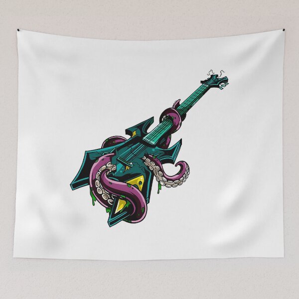 Item preview, Rock Guitar Trashed By Purple Octopus designed and sold by SkyeThiel.