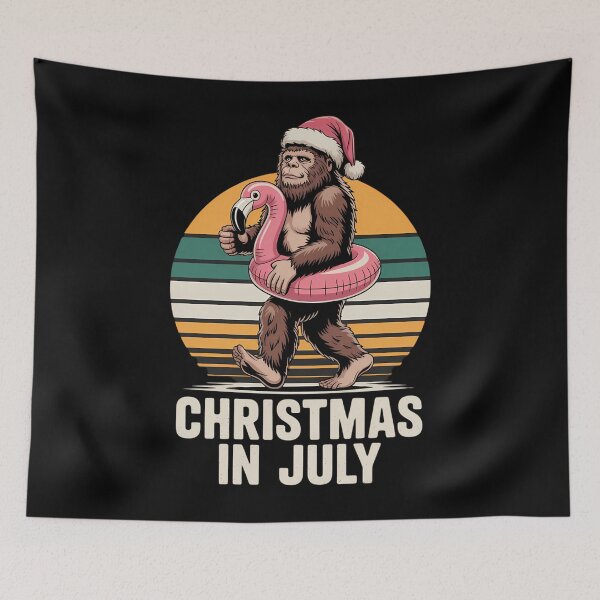 Item preview, Bigfoot Unicorn Floatie Christmas In July Retro Sasquatch designed and sold by BiellaSar.