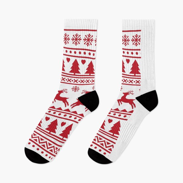 Artikelvorschau, Kuscheliges rotes Weihnachtspullover-Muster – Rentier-, Schneeflocken- und Baum-Feiertagsdesign entworfen und verkauft von ArtSparkCo.