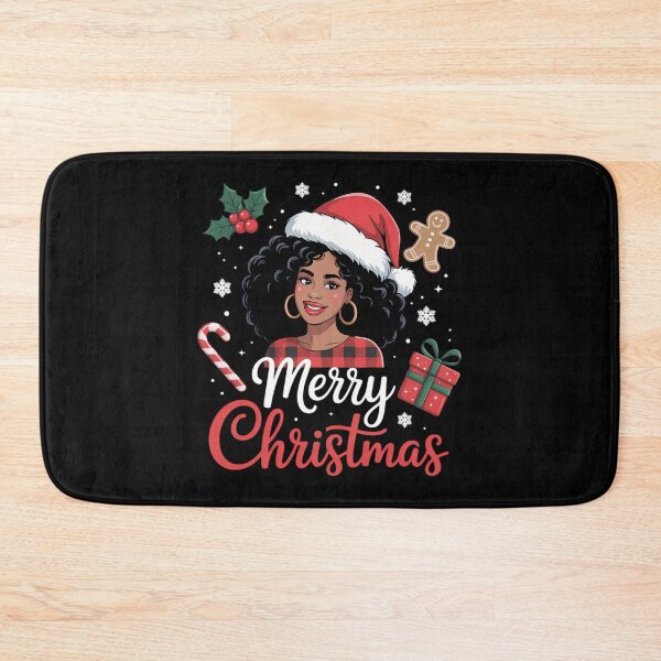 Item preview, Black African Girl American Melanin Christmas Santa Hat Xmas designed and sold by BiellaSar.