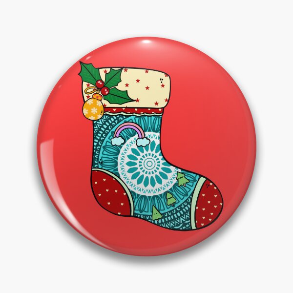 Item preview, Cute Festive Christmas mandala red stocking filler cozy joy happy holiday vibes designed and sold by DivineMandala.