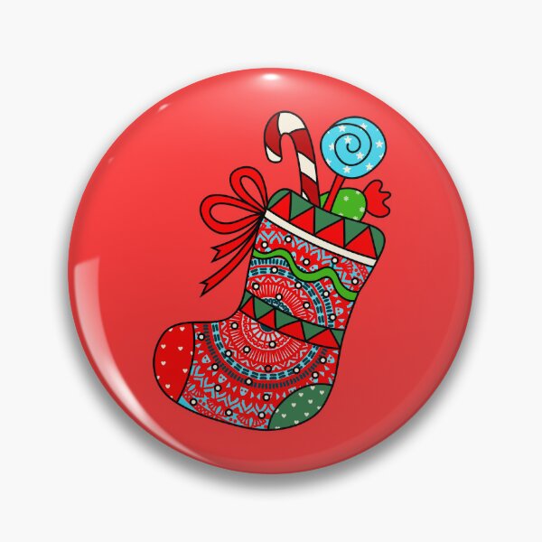 Item preview,  Red Happy holidays Red cute mandala Christmas  stocking filler cozy joyous vibes designed and sold by DivineMandala.