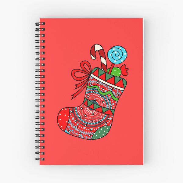 Item preview,  Red Happy holidays Red cute mandala Christmas  stocking filler cozy joyous vibes designed and sold by DivineMandala.