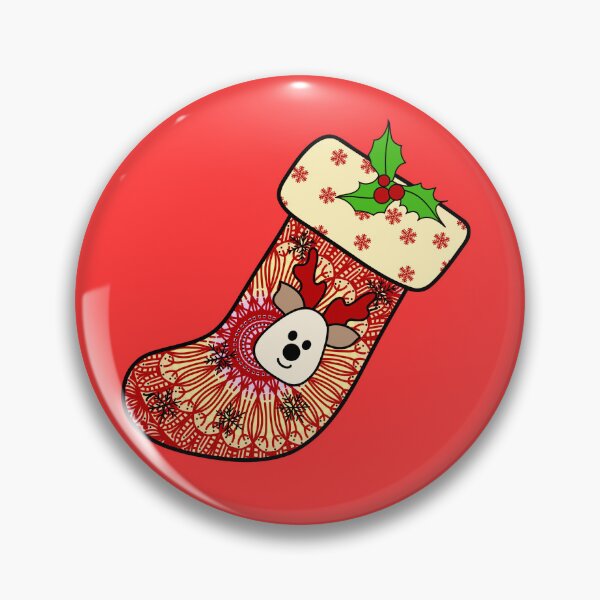 Item preview, Reindeer Cute Festive Christmas mandala red stocking filler cozy joy happy holiday vibes designed and sold by DivineMandala.