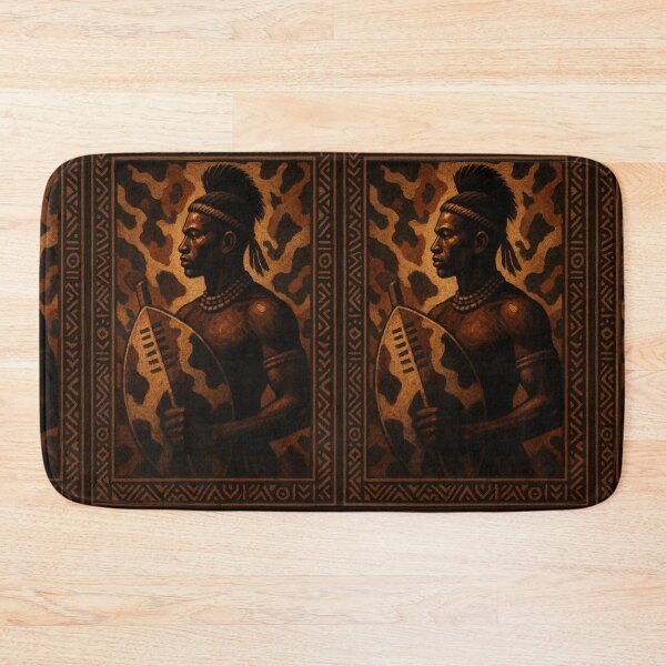 Item preview, Zulu Shield - African traditional warrior designed and sold by DamioPolArt.