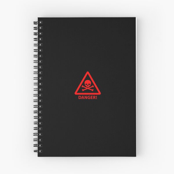 Item preview, Red Danger Warning Sign with Skull and Crossbones on Black Background designed and sold by PixelVibe782.