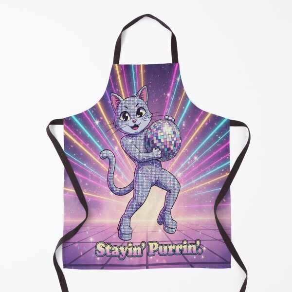 Item preview, Disco Catsuit Cat Funny Retro “Stayin’ Purrin’” Design designed and sold by Neko-Doodle-co.