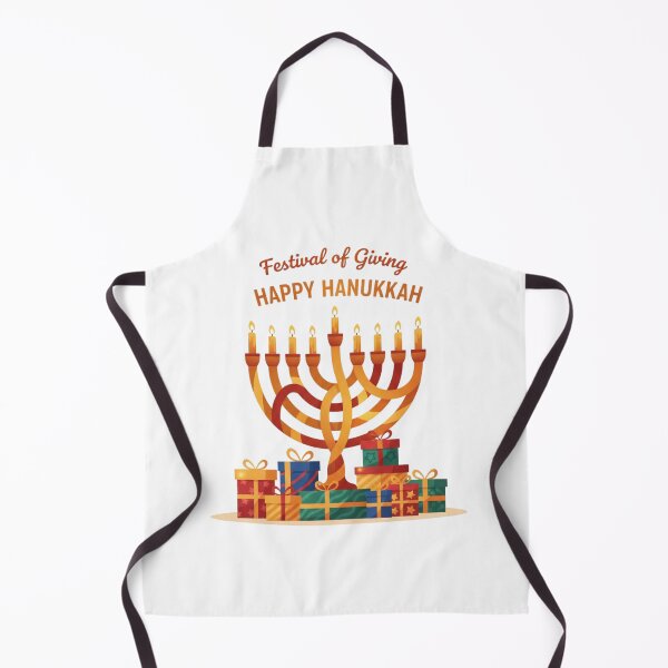 Aperçu de l'œuvre Fête du Don Joyeux Hanoukka Menorah – Fête juive Amour et Lumières créée et vendue par Dezyra Clothing .