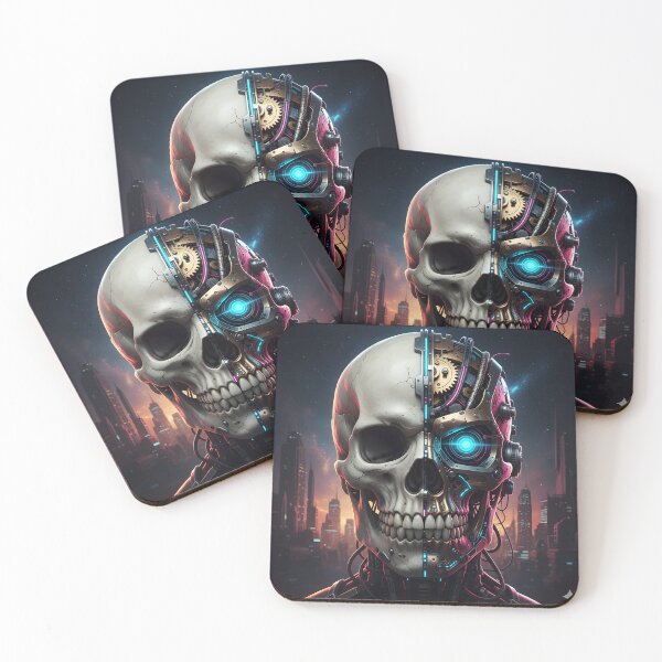 Item preview, Circuit Life: Human-Cyborg Skull Art designed and sold by EternalCart.