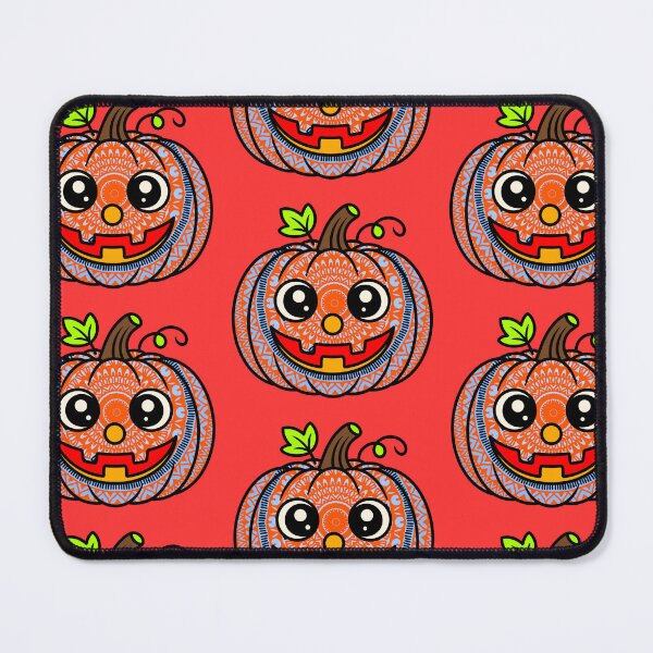 Item preview, Orange Cute mandala spooky scary Adorable carved autumn magical seasonal orange fall pumpkin designed and sold by DivineMandala.