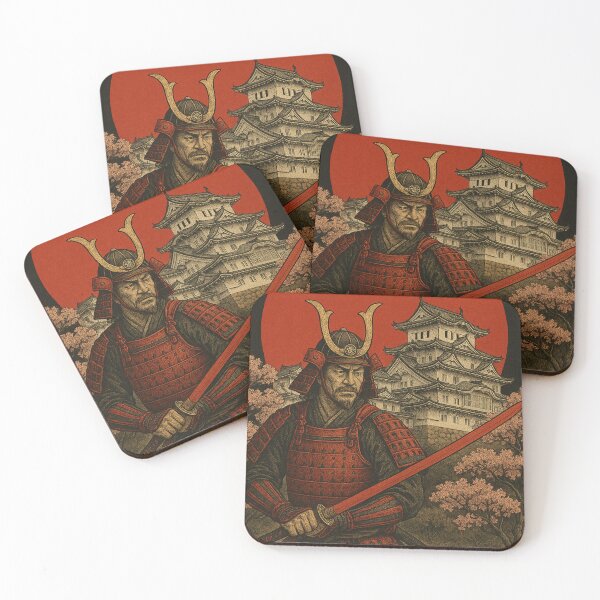 Item preview, Samurai Mushashi Miyamoto at Himeji Castle with a katana in hand designed and sold by chateauxstudios.