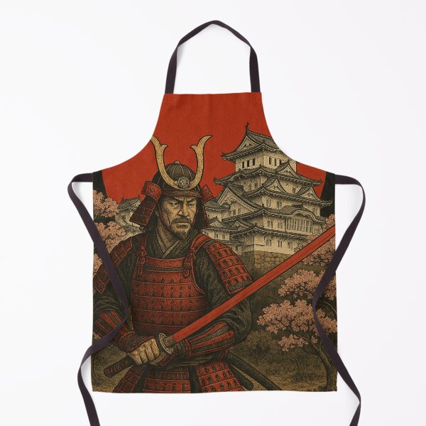 Item preview, Samurai Mushashi Miyamoto at Himeji Castle with a katana in hand designed and sold by chateauxstudios.