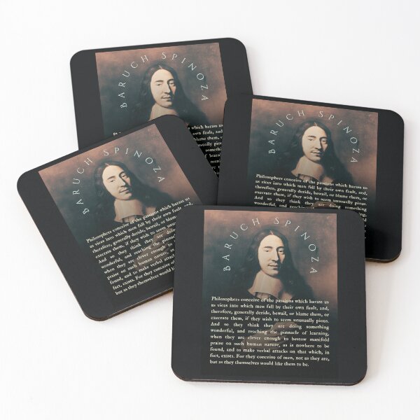 Item preview, Baruch Spinoza quote: Philosophers conceive of the passions which harass us as vices into which men fall by their own fault, and, therefore, generally deride,  designed and sold by artbleed.