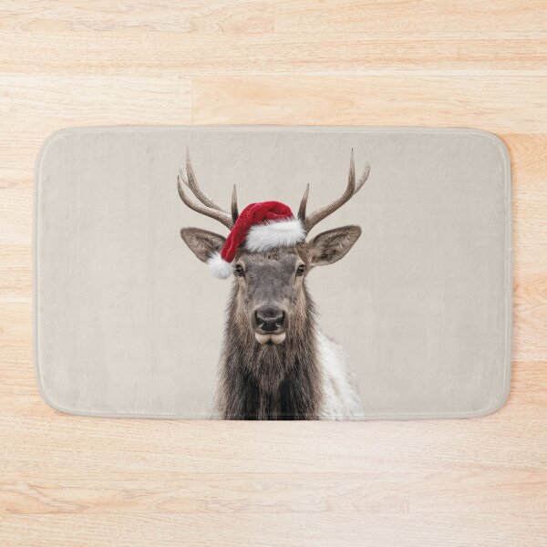 Item preview, Elk with Christmas Hat – Festive Elk Xmas Design designed and sold by LazyOwlStore.