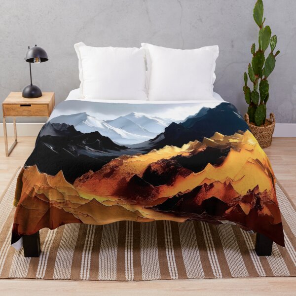 Item preview, Paisaje montañoso abstracto vibrante con cielo degradado designed and sold by LanaGustavsson.