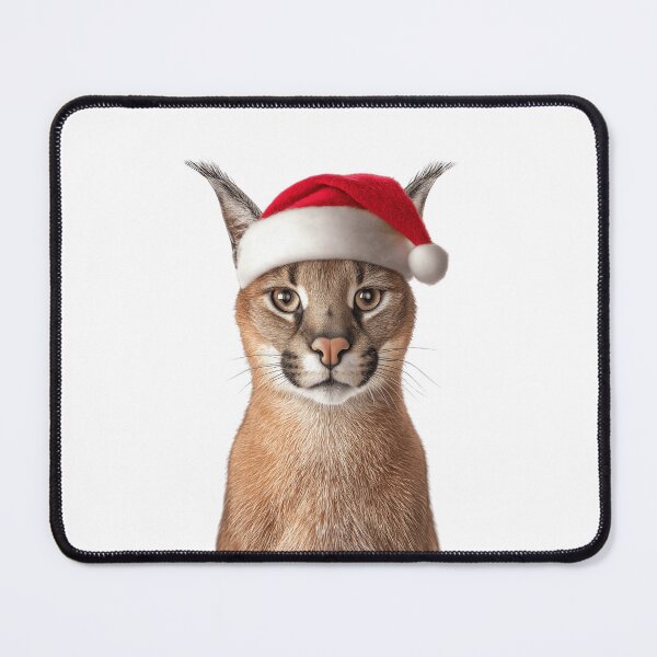Item preview, Caracal cat with Christmas Hat – Festive Caracal Xmas Design designed and sold by LazyOwlStore.