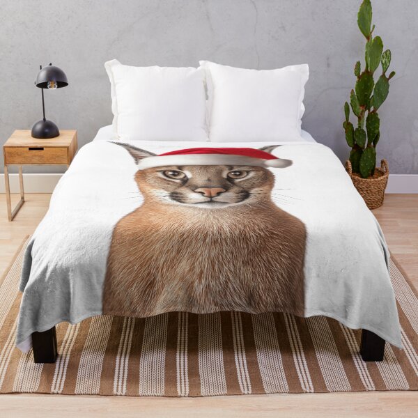 Item preview, Caracal cat with Christmas Hat – Festive Caracal Xmas Design designed and sold by LazyOwlStore.