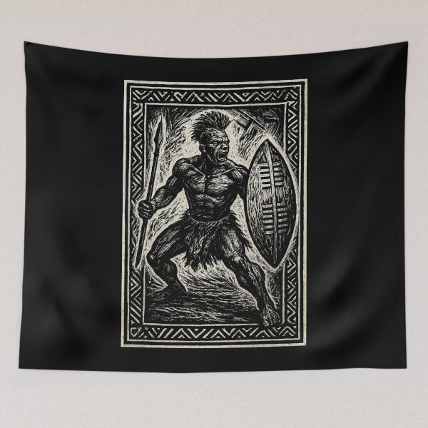 Item preview, Zulu Shield - African hunter designed and sold by DamioPolArt.