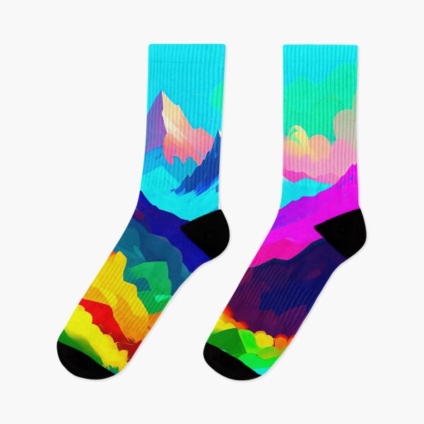 Item preview, Vibrant Abstract Mountain Landscape with Gradient Sky designed and sold by LanaGustavsson.