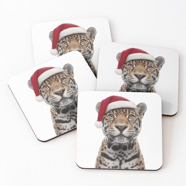 Item preview, Jaguar with Christmas Hat – Festive Jaguar Xmas Design designed and sold by LazyOwlStore.